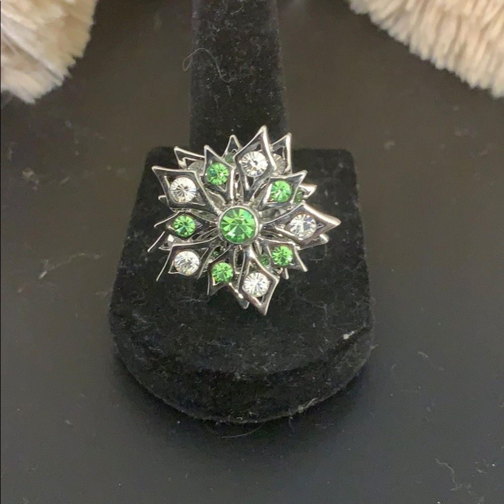 Cubic Zirconia Silver Plated Ring.